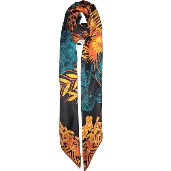 NWT Double Sided Silk Scarf 52"x52" Large Square Shawl Wrap XiangYunShal 2285 - Picture 13 of 15